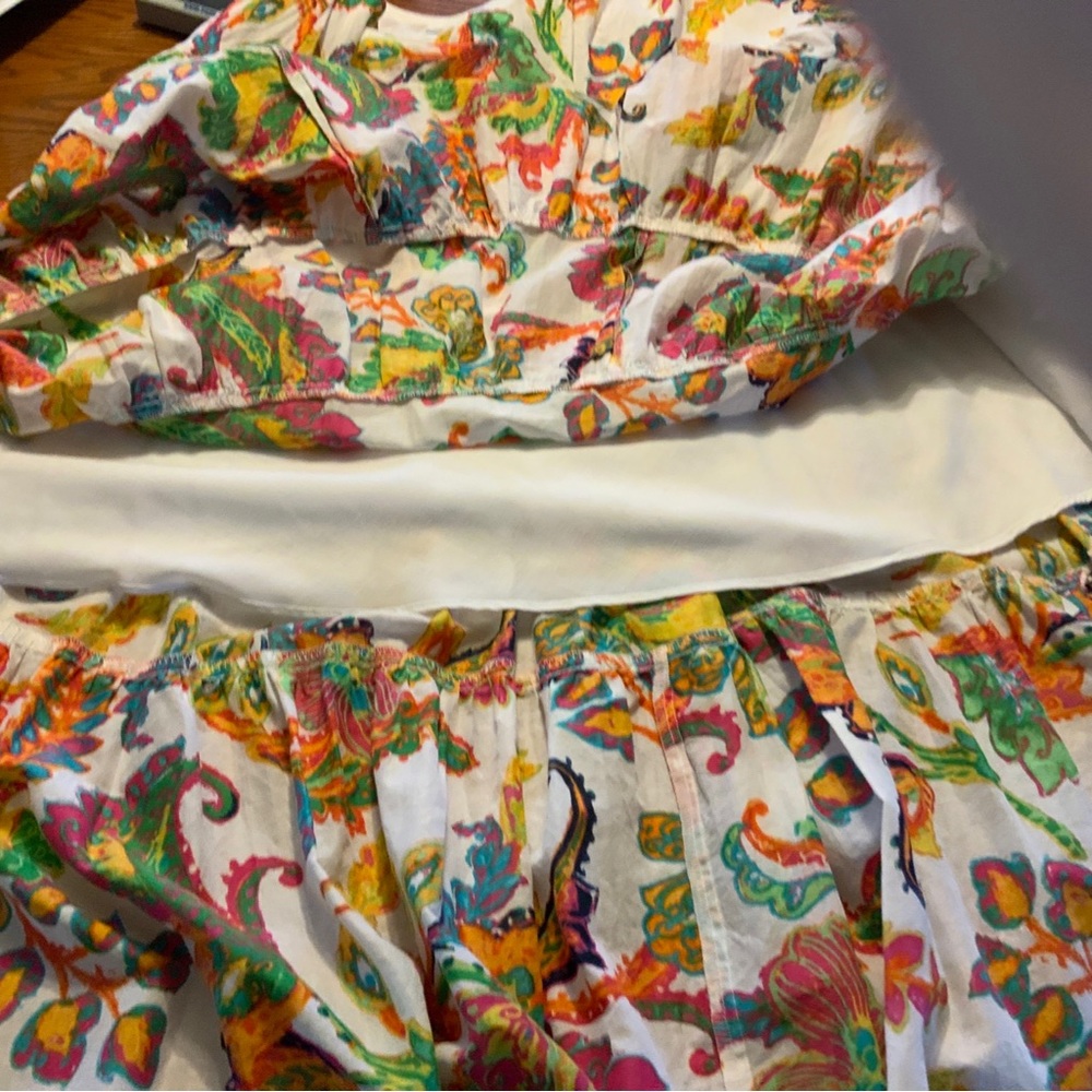 Ralph Lauren Boho Tiered Skirt size 1X Multicolor Elastic Waist A Line - Picture 5 of 6
